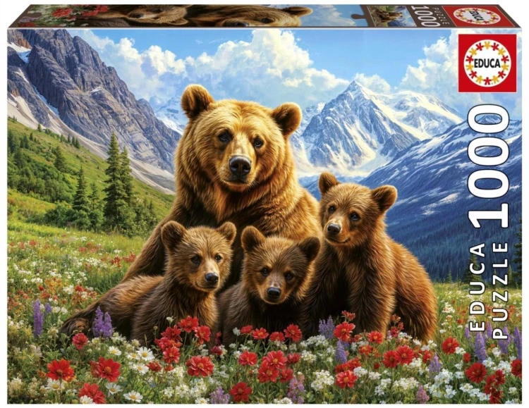 Puzzle 1000 Niedźwiedzie grizzly, Educa