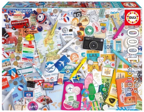 Puzzle 1000 Podróżny kolaż, Educa