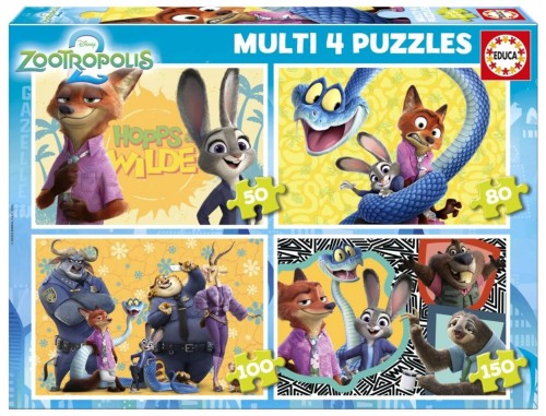 Puzzle 50 + 80 + 100 + 150 Zwierzogród 2, Educa