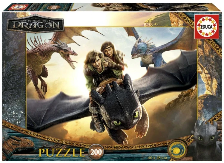 Puzzle 200 Jak wytresować smoka, Educa
