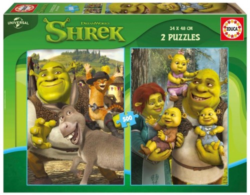 Puzzle 2 x 500 Shrek, Educa