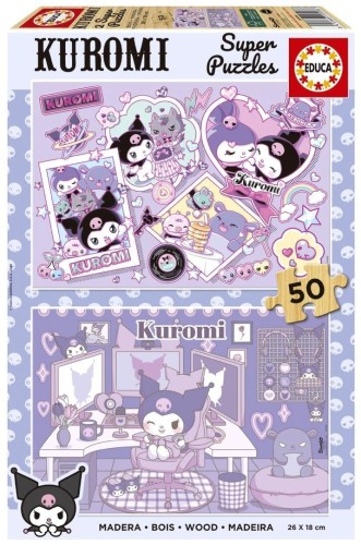 Puzzle 2x50 drewniane Kuromi, Educa