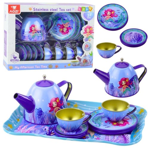 Zestaw do herbaty metalowy syrenka, Leantoys