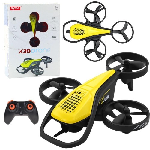 Dron RC mini Syma X36 czteroosiowy żółty, Leantoys